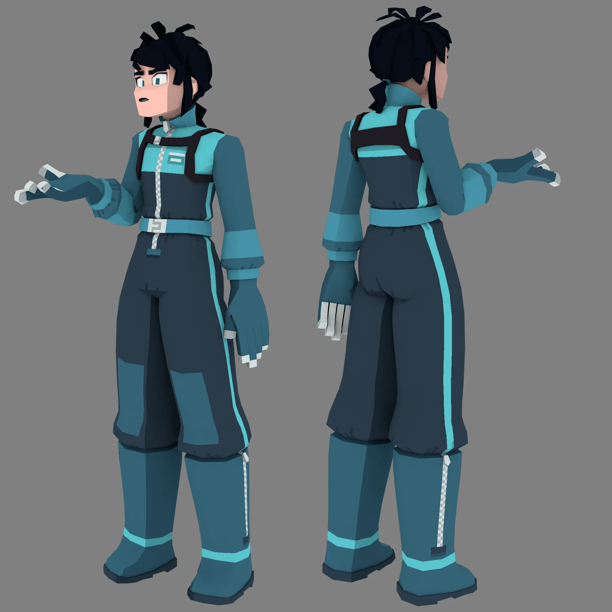 a newer 3D model of Tobert, with new haircut, new outfit and colors